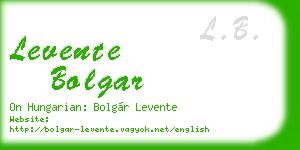 levente bolgar business card