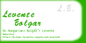 levente bolgar business card